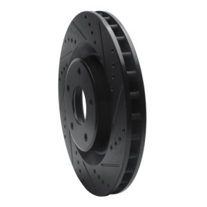 Cadillac XLR Brake Rotor (1) - Front Right - R1 Concepts - Drilled & Slotted - Black - `05-`13